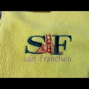 Vintage made in USA destination San Francisco jacket fleece yellow size small